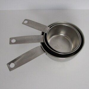 vintage stainless steel measuring scoops